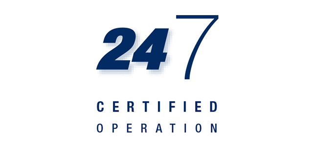 24/7 certified operation