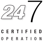 24/7 certified operation